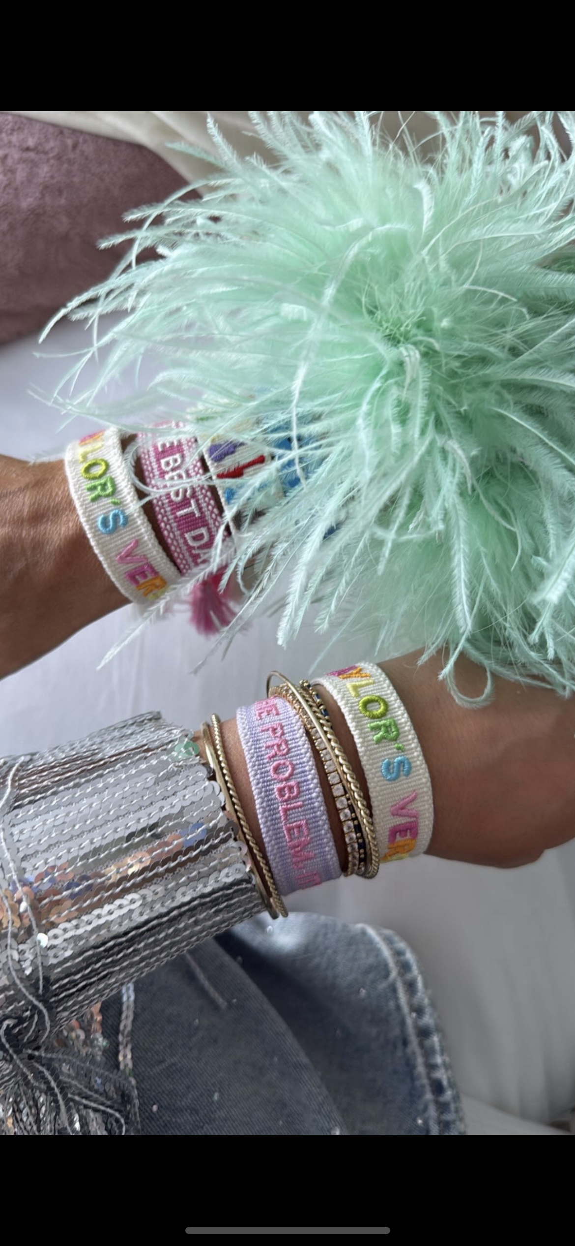 Taylor’s version embroidered tassel bracelet