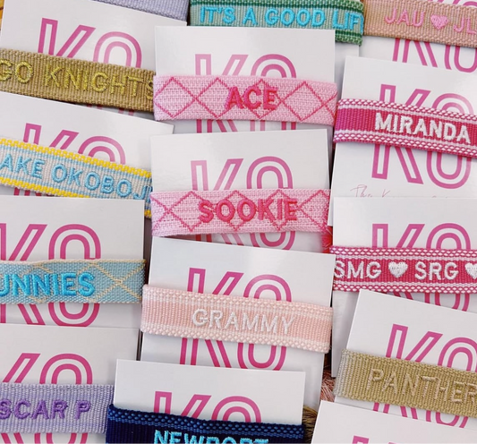 The Kenzie Collective Custom Embroidered Tassel Bracelet PERSONALIZED