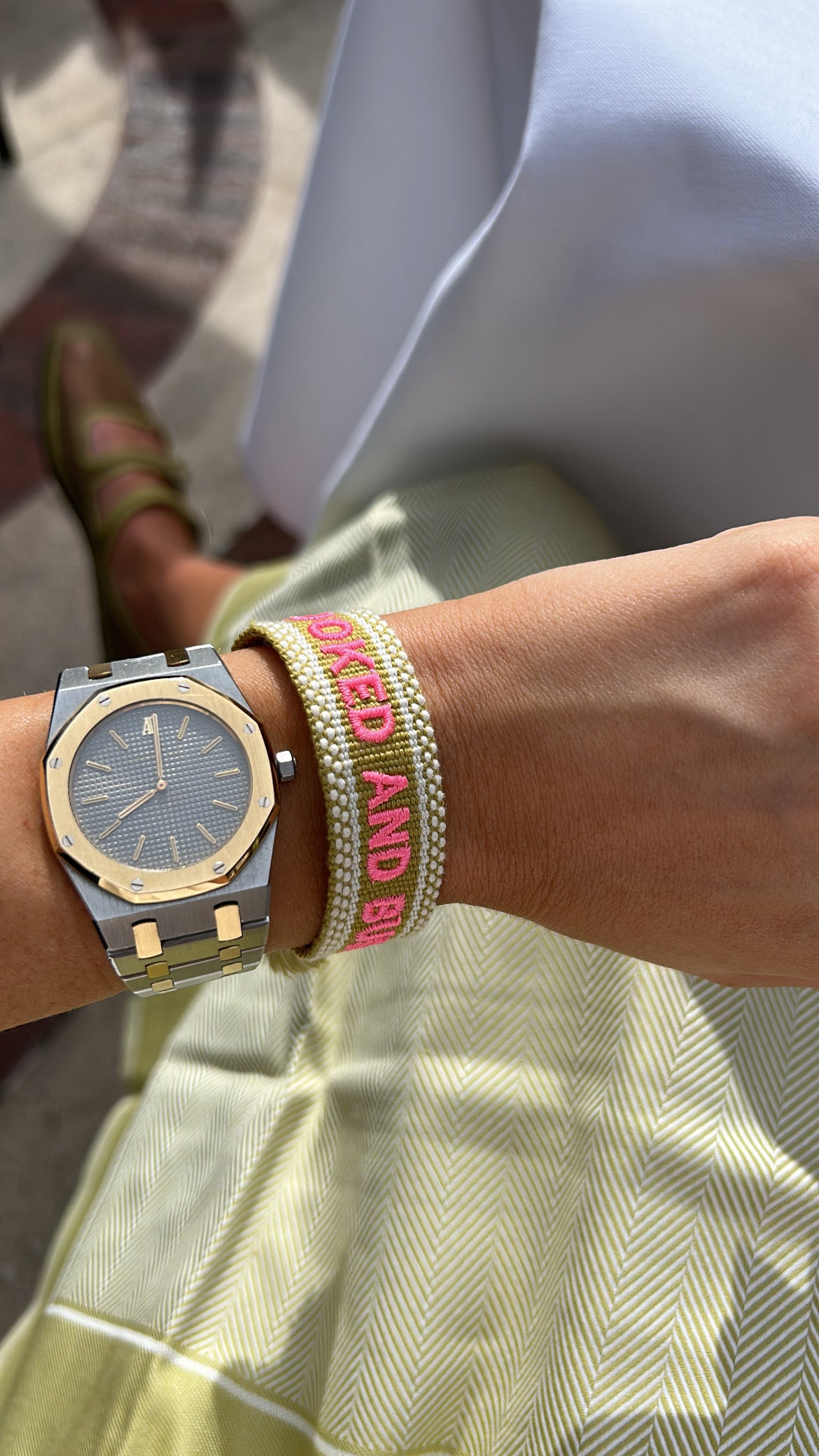 The Kenzie Collective Custom Embroidered Tassel Bracelet PERSONALIZED