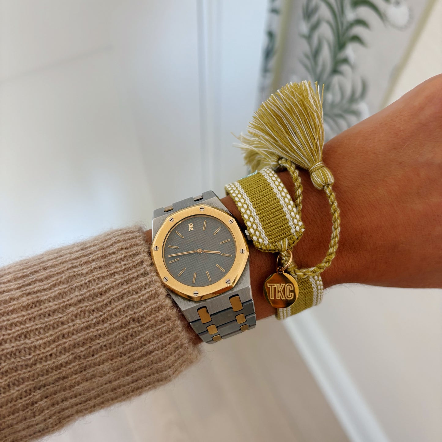 Count it all joy chartreuse tassel bracelet