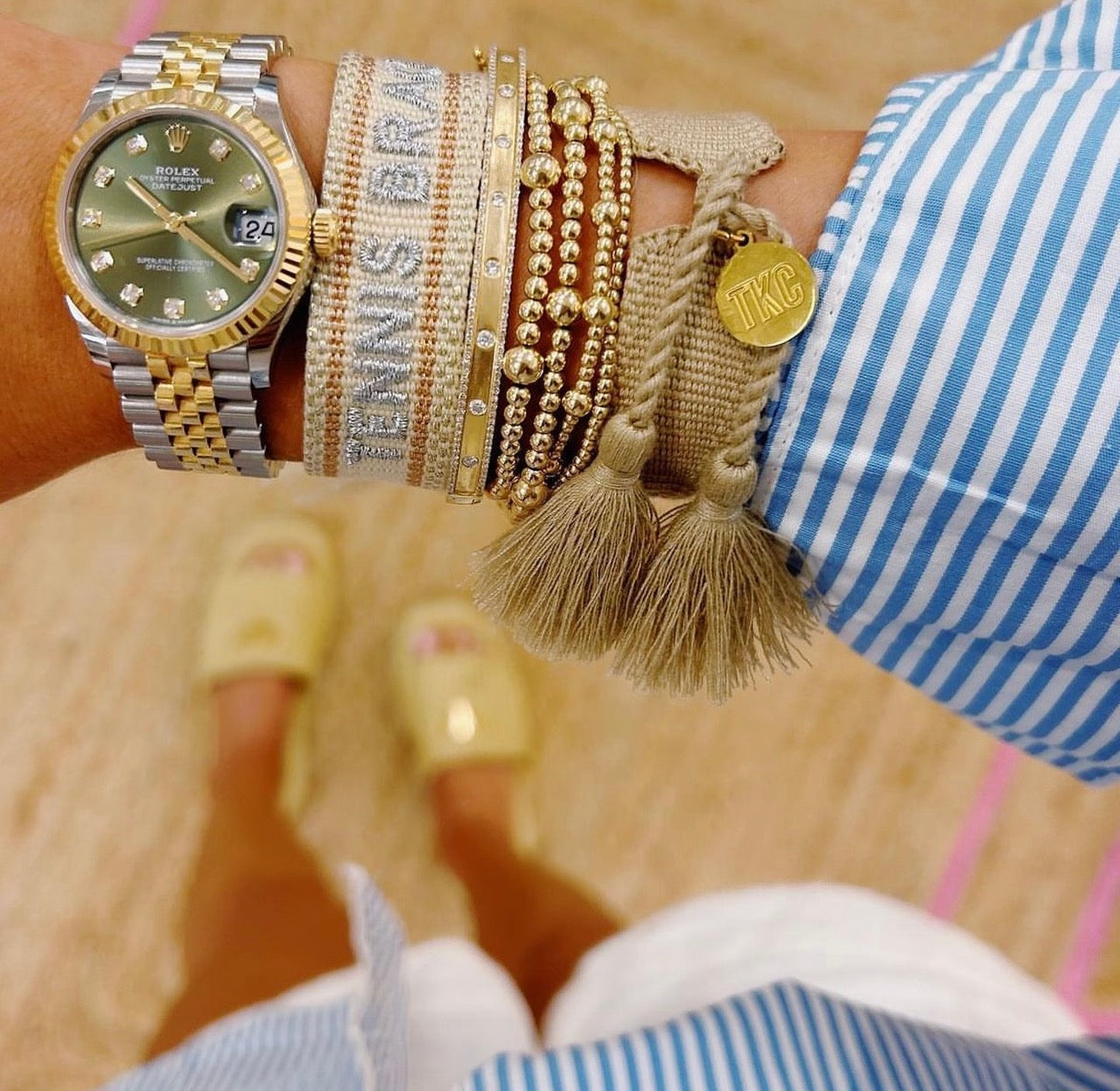 Tennis bracelet tassel bracelet