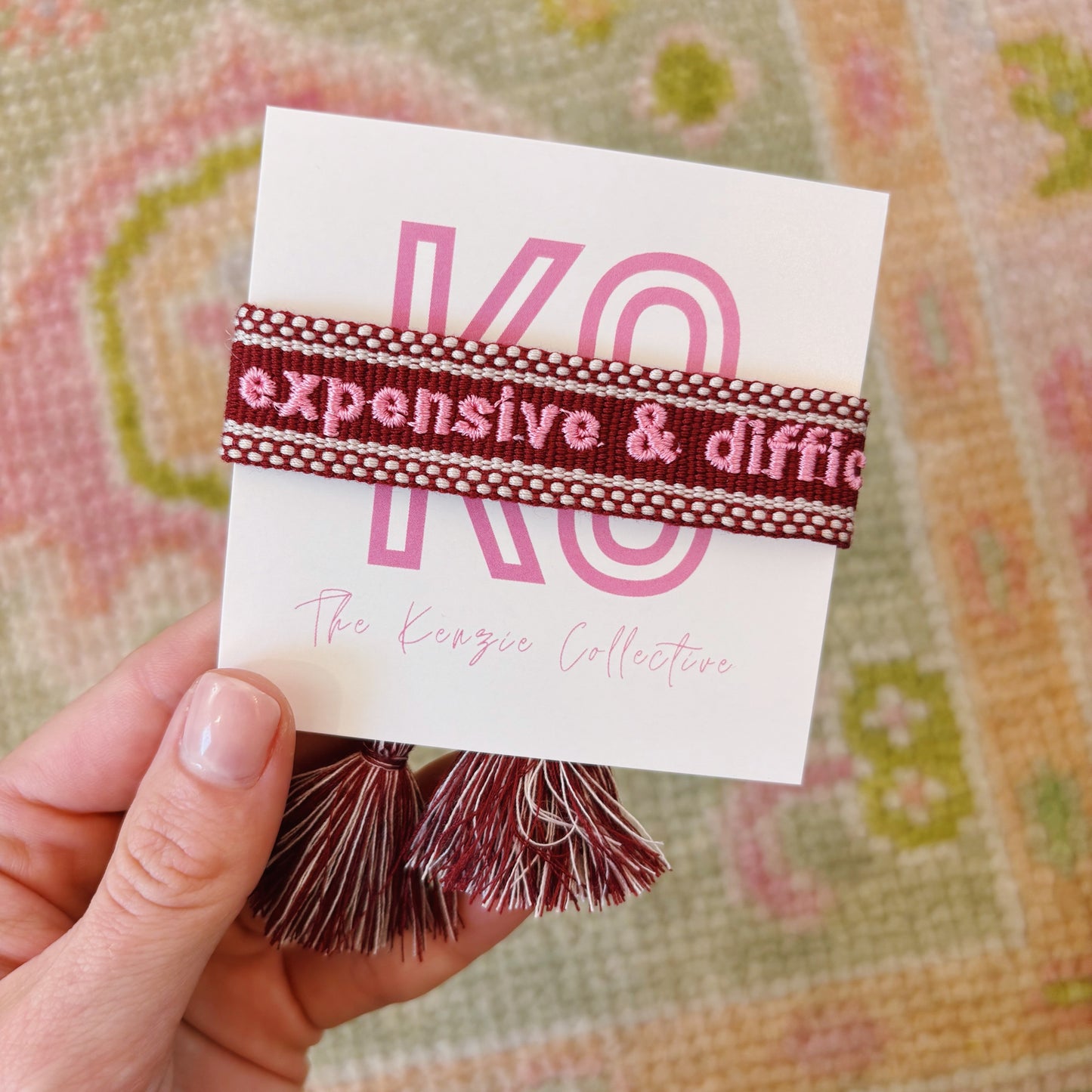 Expensive & difficult embroidered tassel bracelet