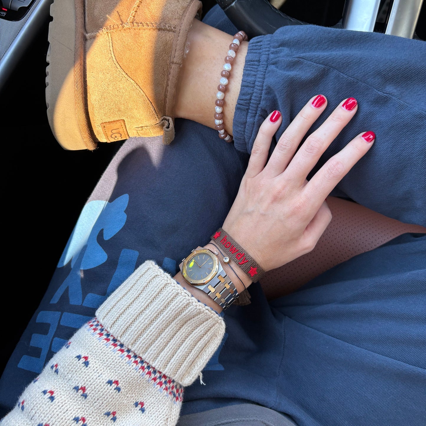 Howdy embrodiered tassel bracelet NEW SKINNY BAND