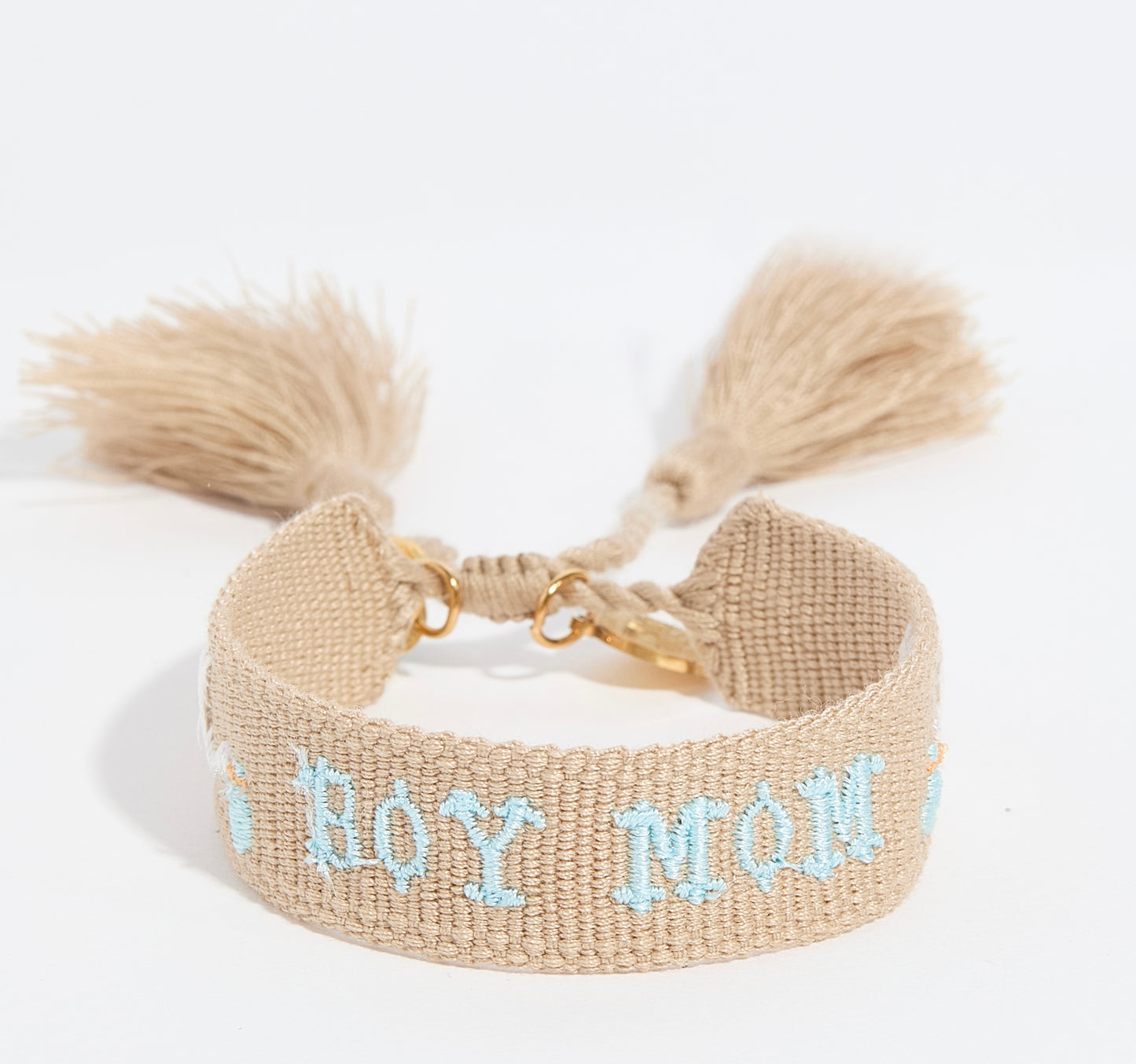 Boy mom with stork tassel bracelet