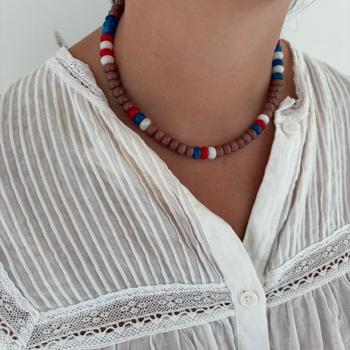 Brown and red stone necklace
