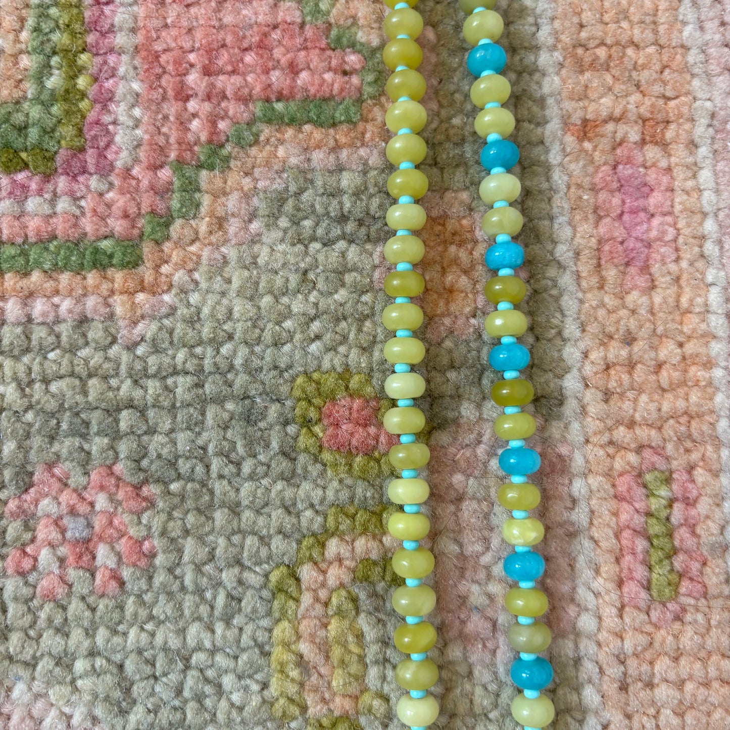 Chartreuse stone necklace with spring ring clasp