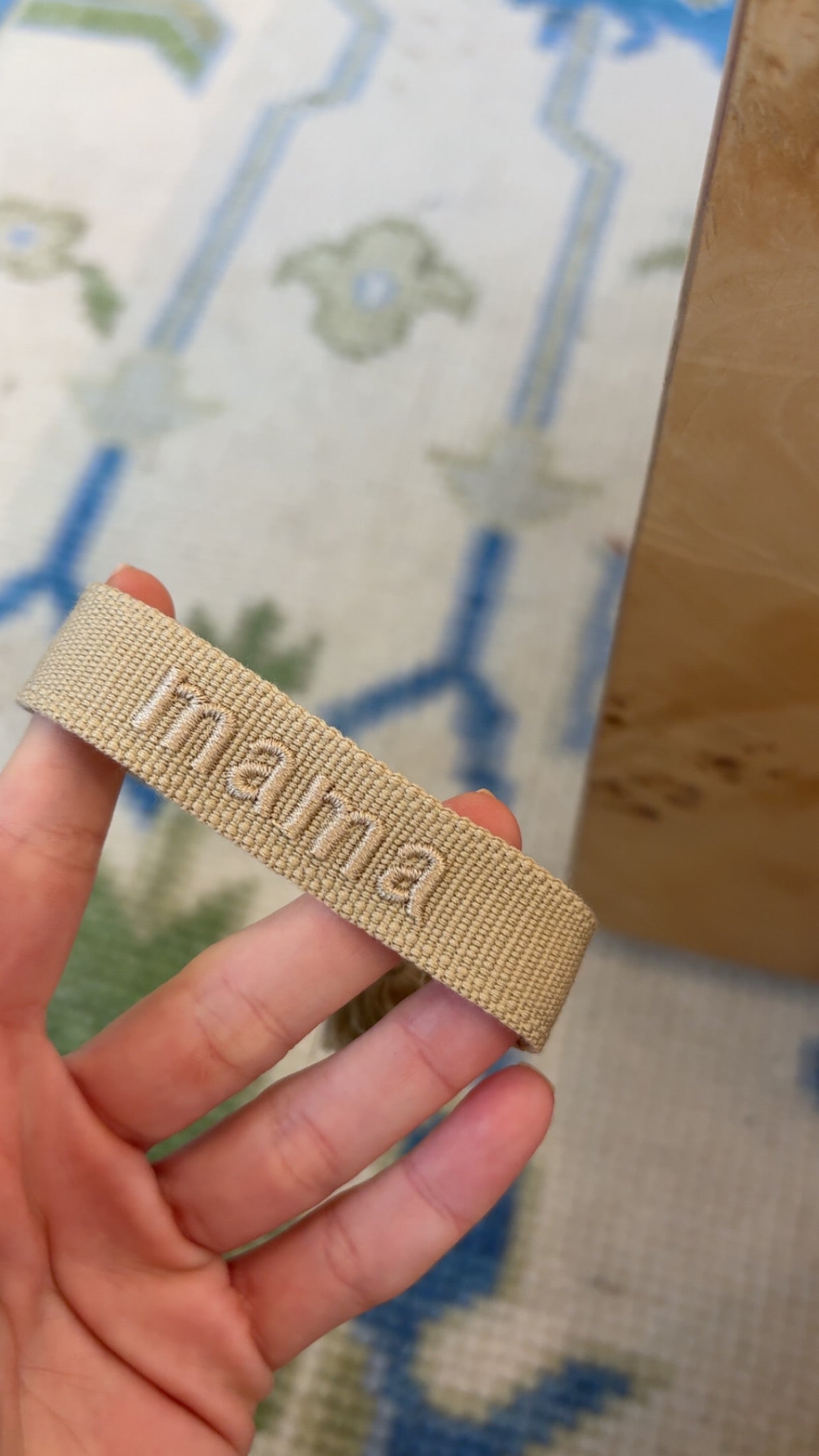 Mama embroidered tassel bracelet