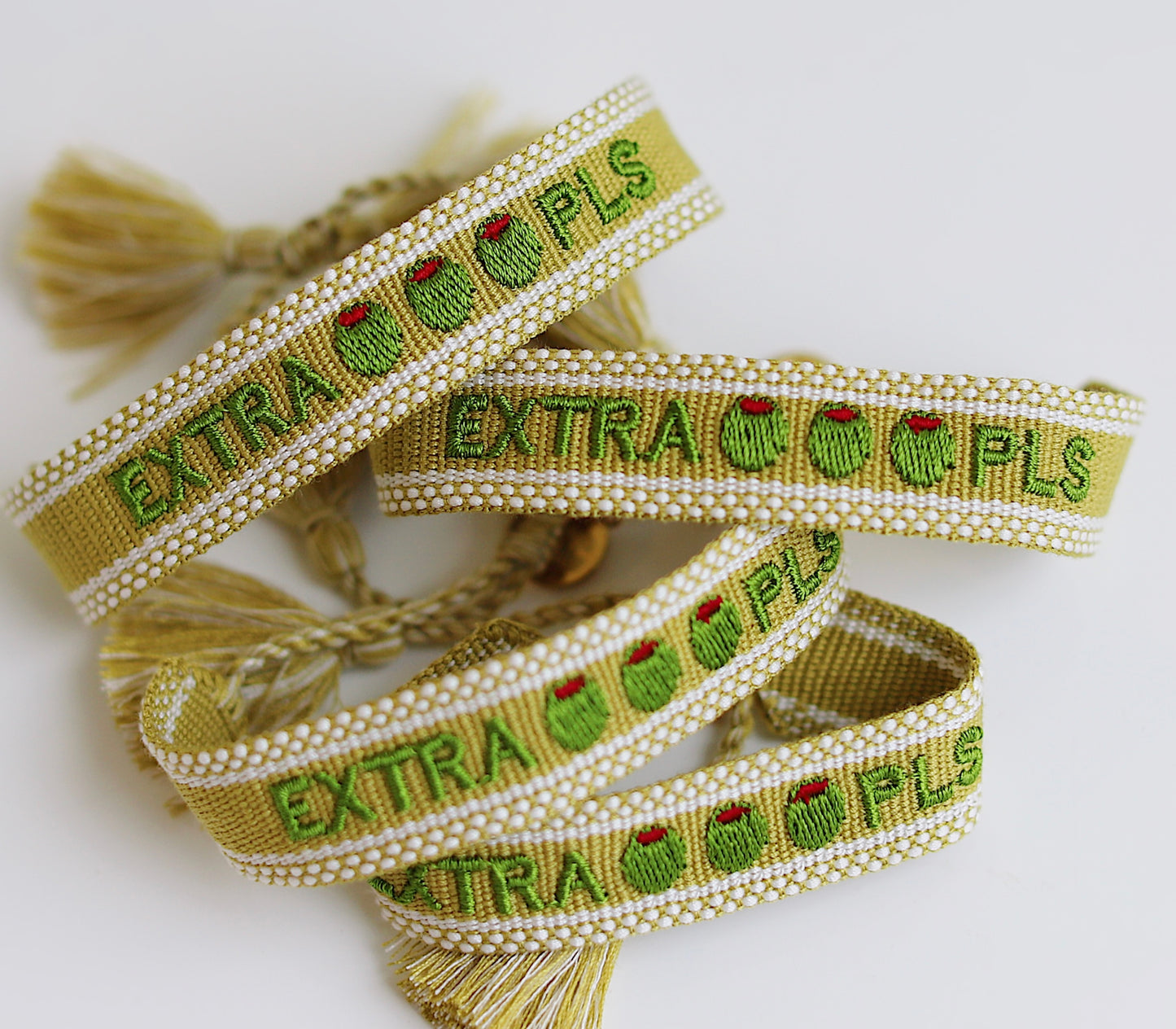 Extra olives please tassel bracelet