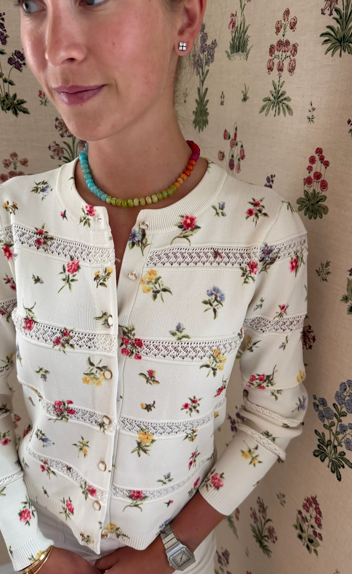 Confetti hand knotted necklace rainbow sold out - this is a preorder ships Aug 1