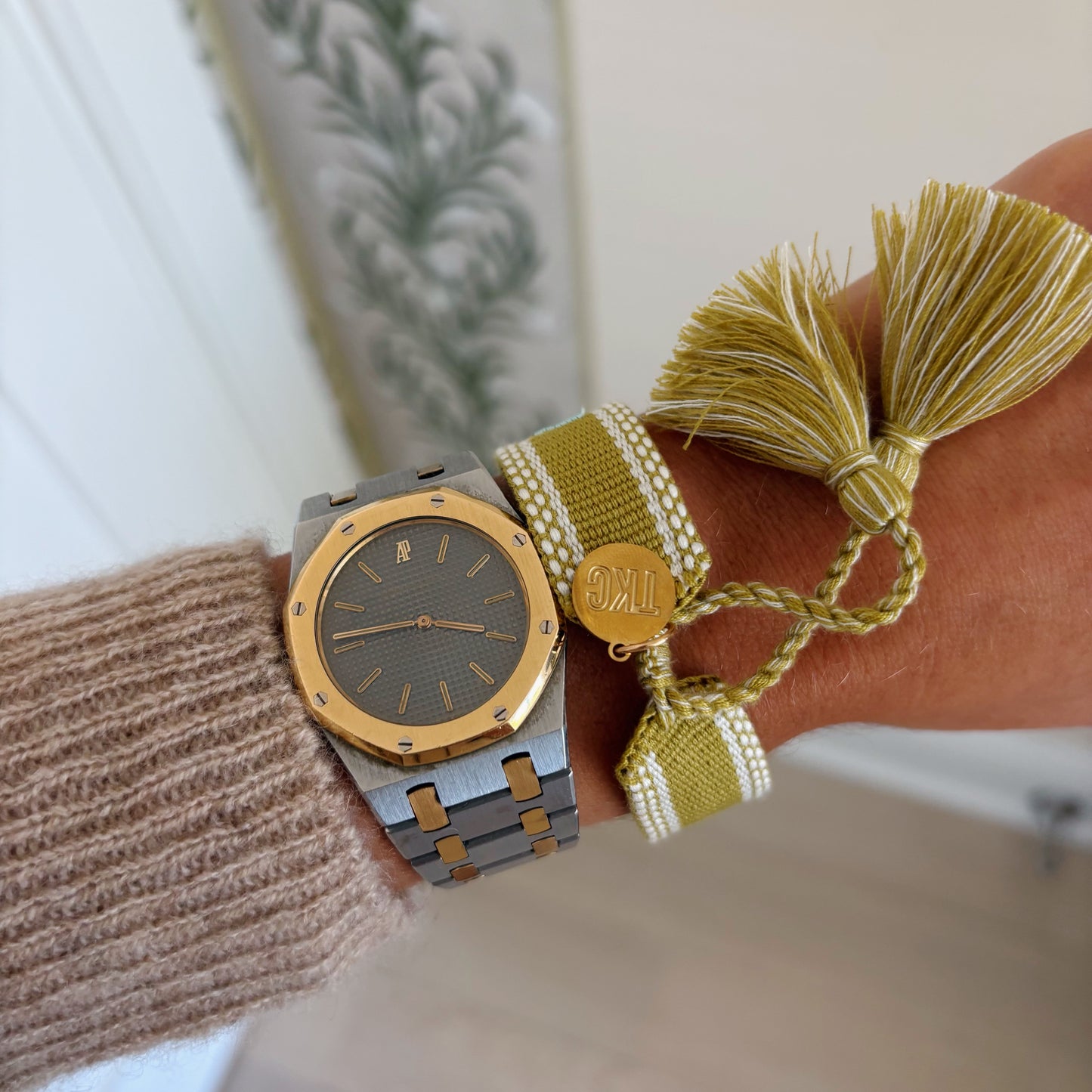 Count it all joy chartreuse tassel bracelet