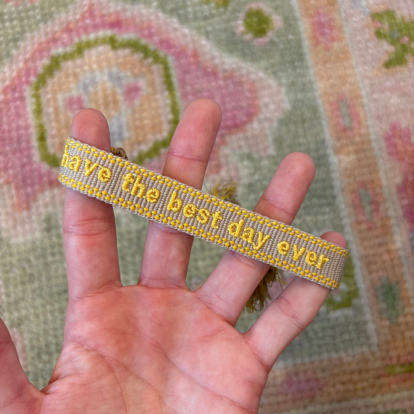 Have the best day ever NEW SKINNY BAND tassel bracelet