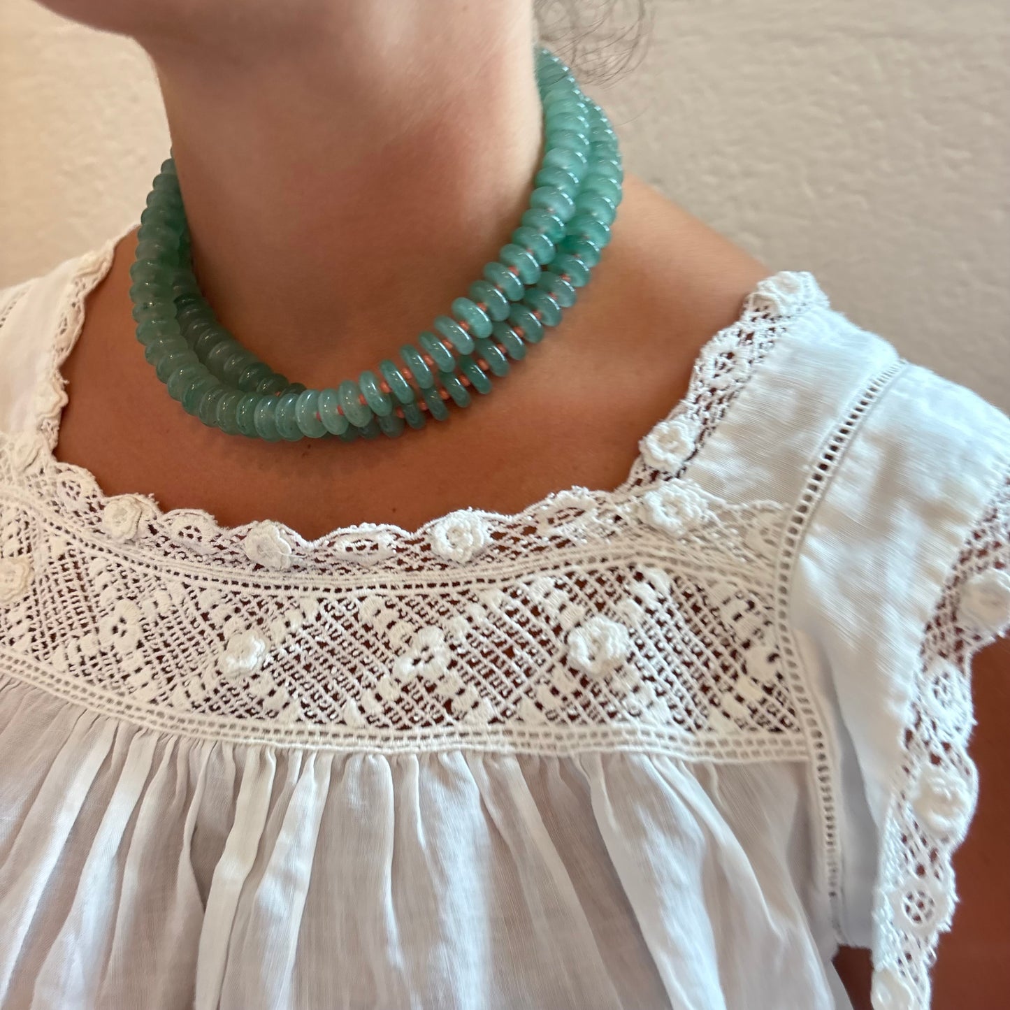 Sophia green stone necklace