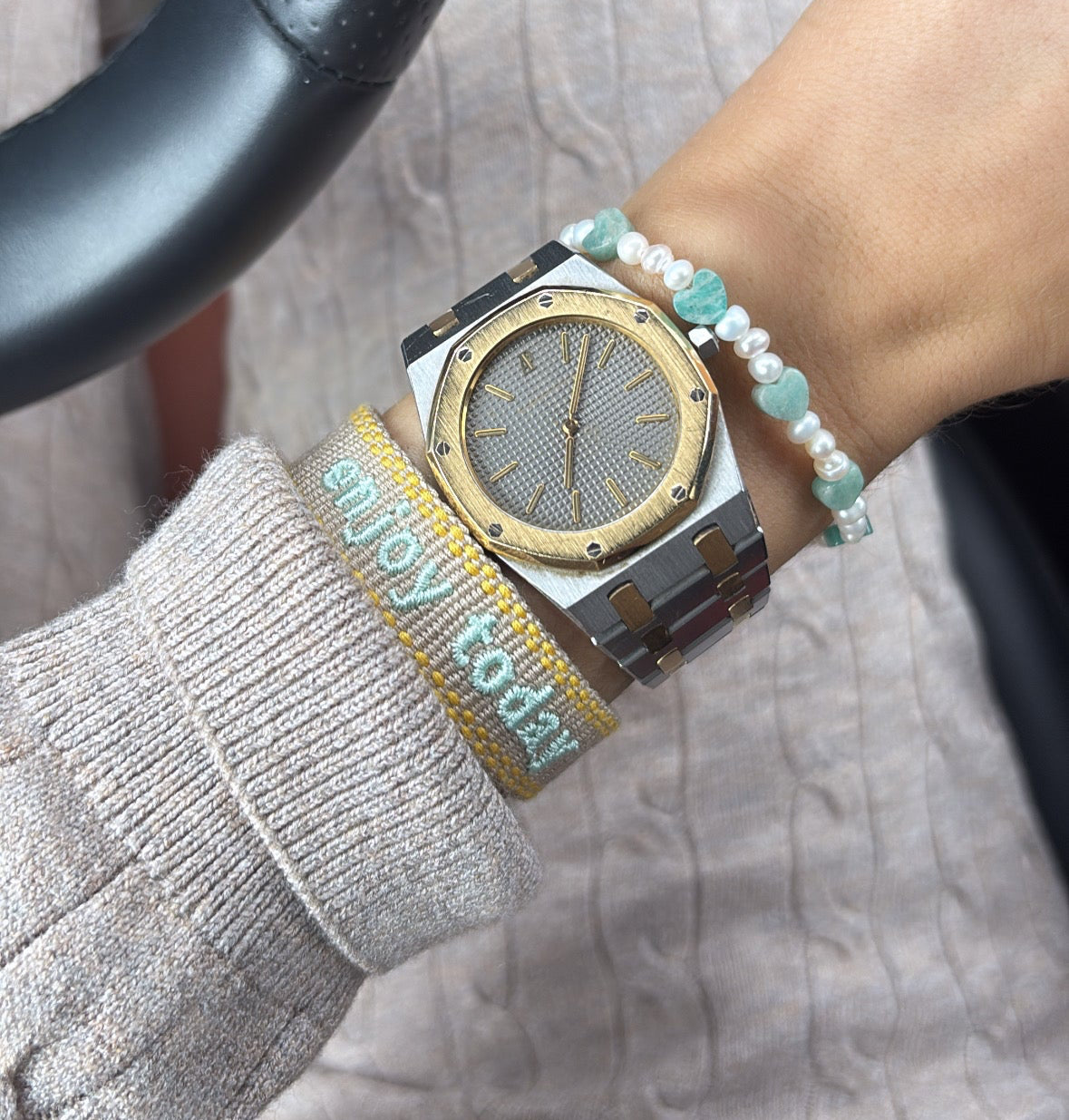 Enjoy today NEW SKINNY BAND embroidered tassel bracelet