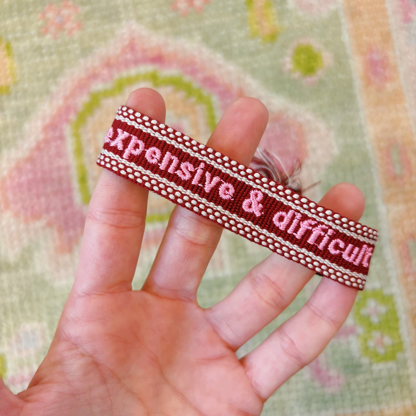 Expensive & difficult embroidered tassel bracelet