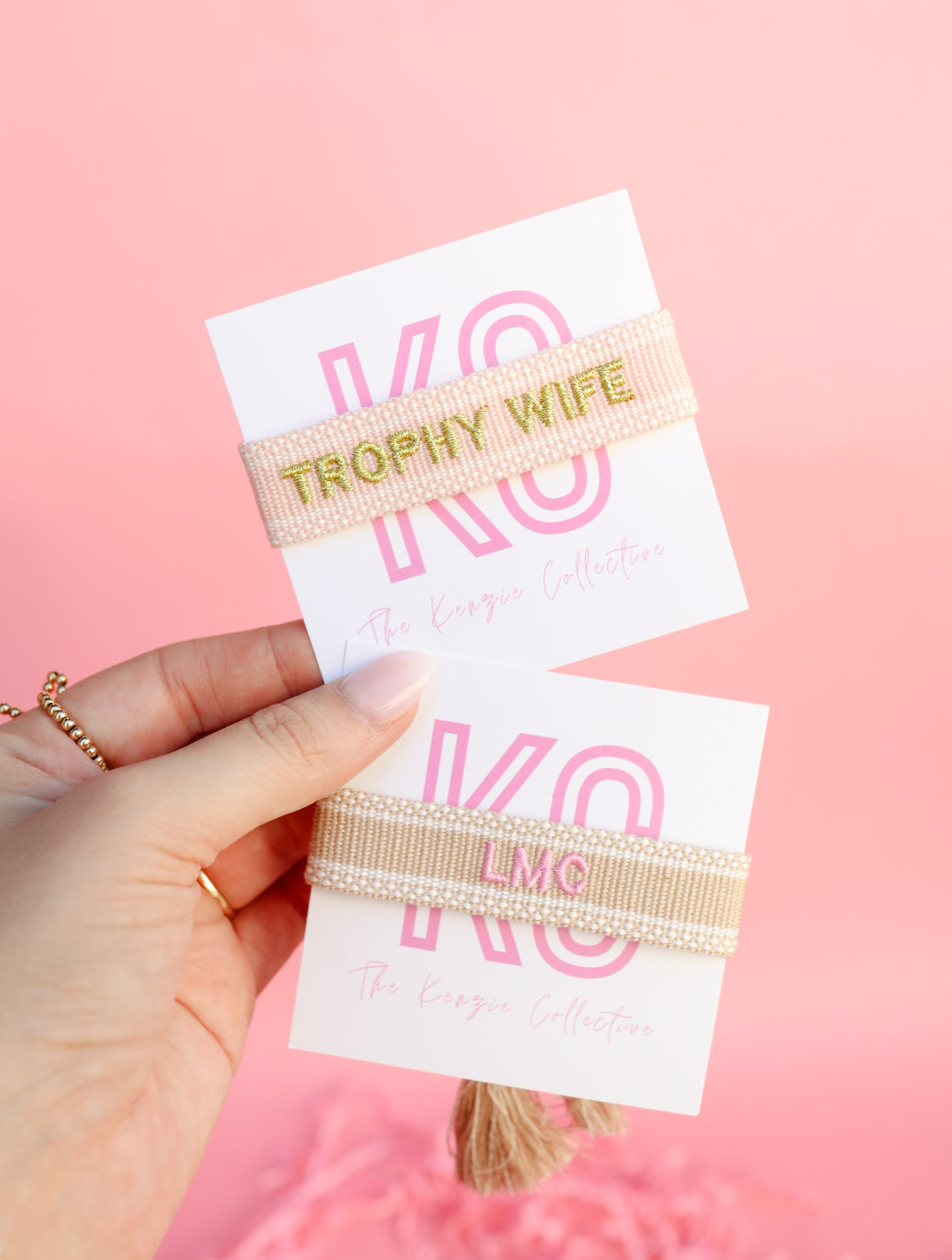 Trophy wife embroidered tassel bracelet