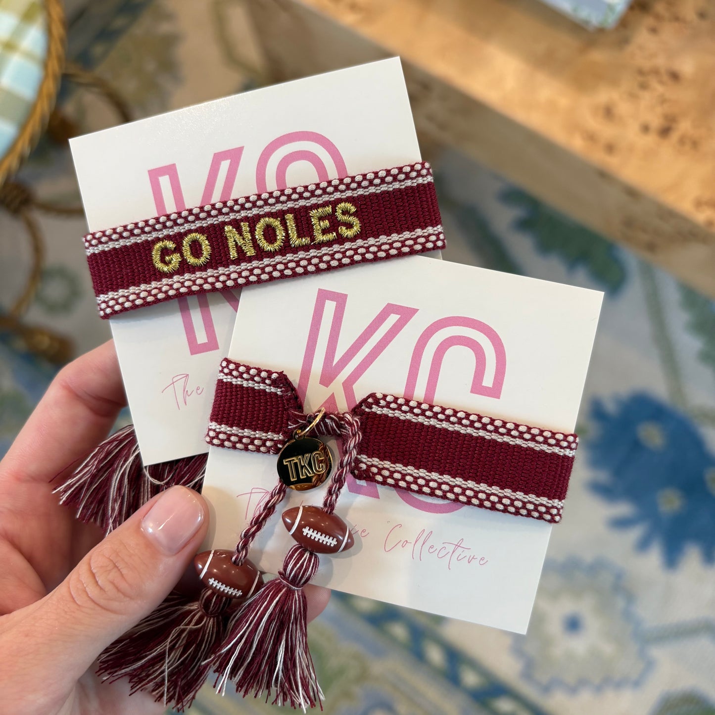 Go Noles embroidered tassel bracelet