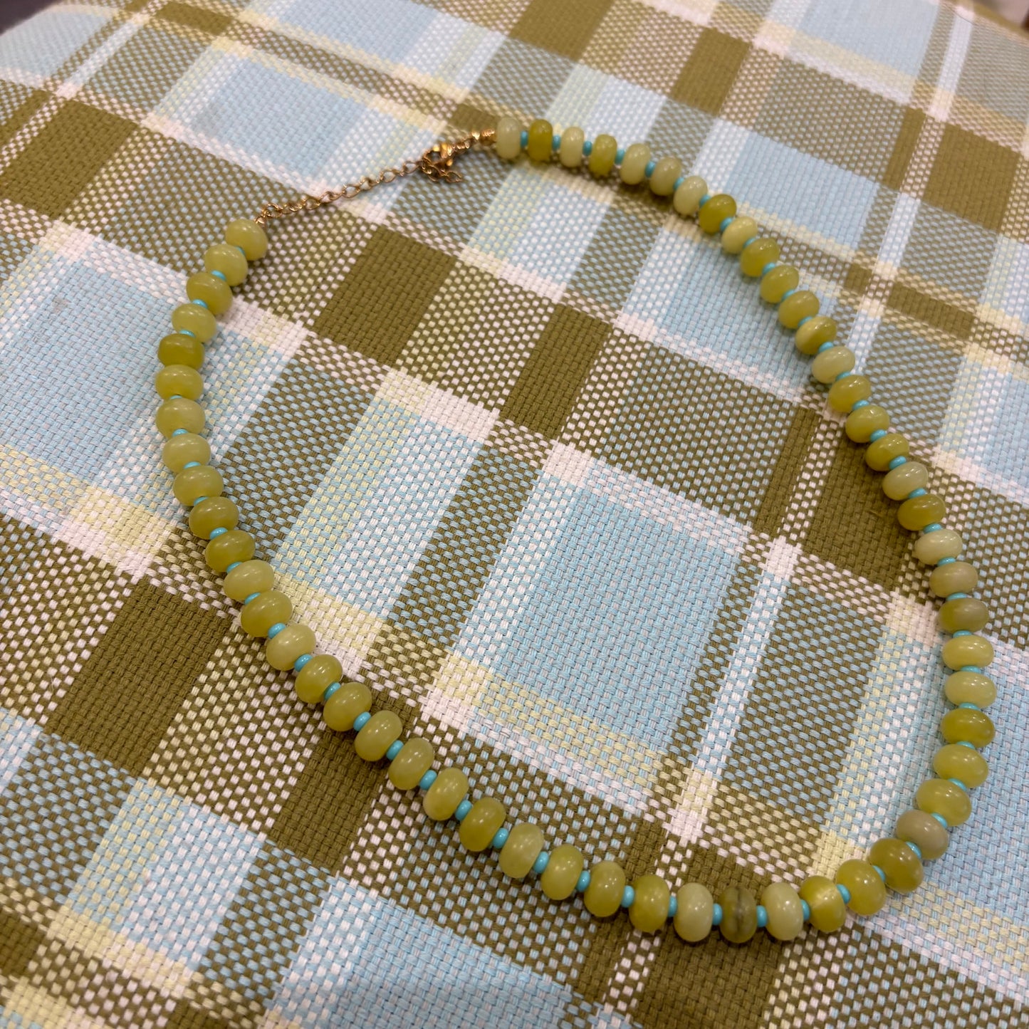 Chartreuse stone necklace with lobster clasp