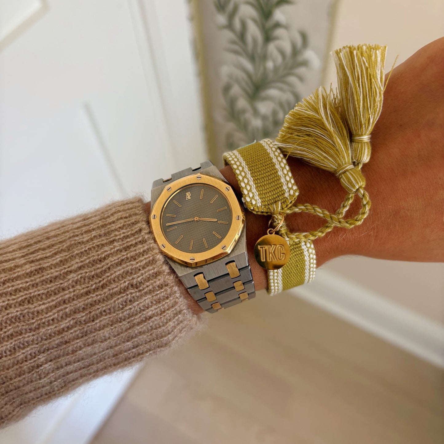 Count it all joy chartreuse tassel bracelet