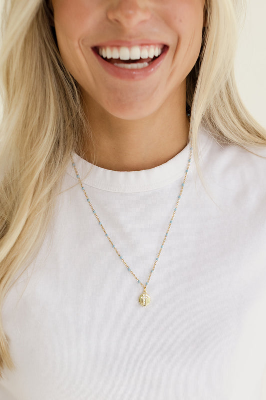 Elizabeth dainty diamond cross necklace