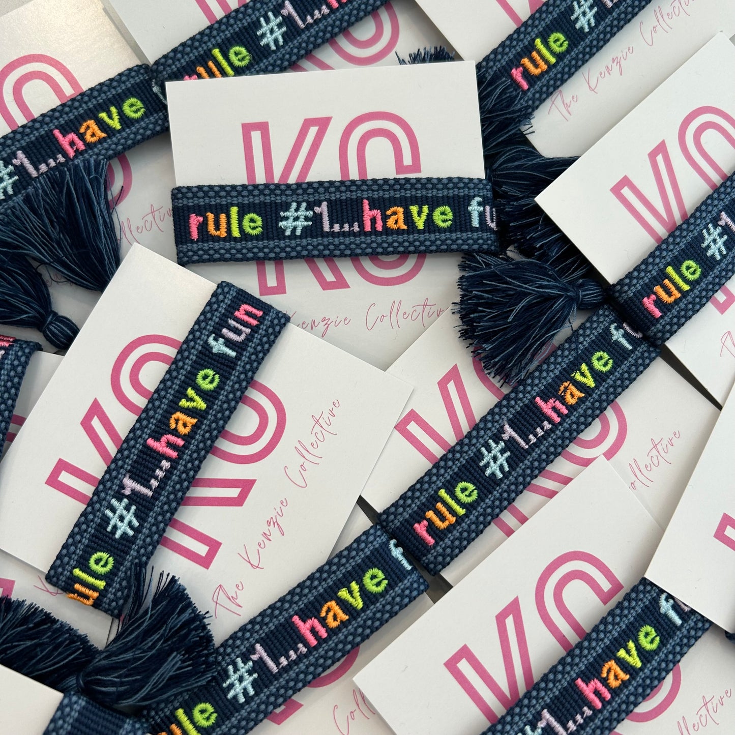 Rule #1 have fun tassel bracelet