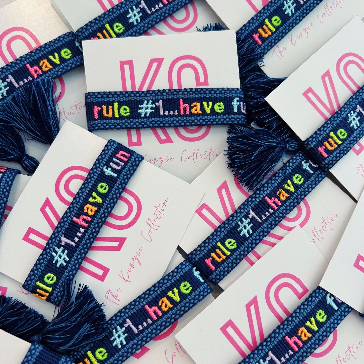 Rule #1 have fun tassel bracelet