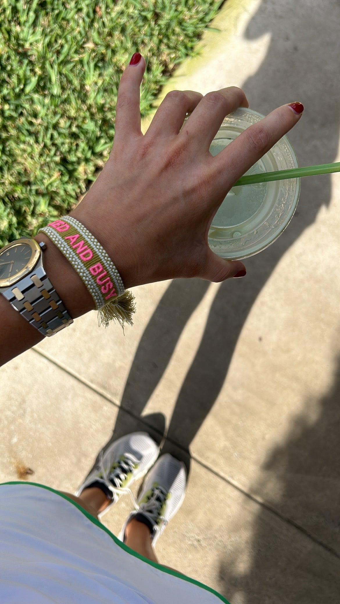 Booked and busy chartreuse tassel bracelet