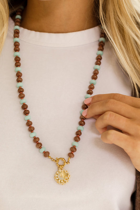 Amelia long charm necklace