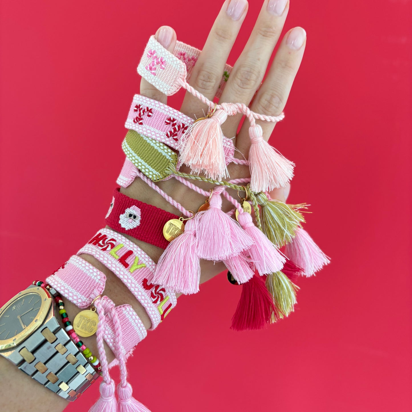 Holly jolly tassel bracelet MINI SIZE