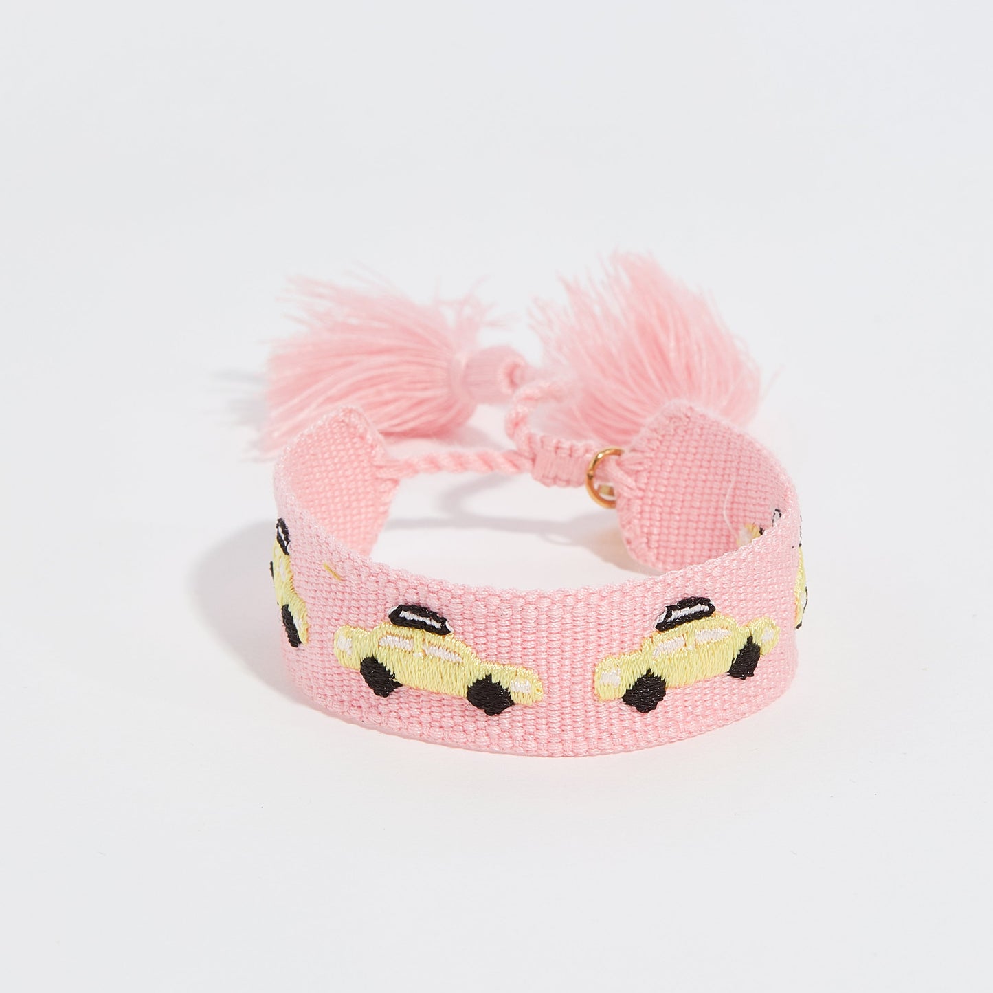 Taxi cab tassel bracelet