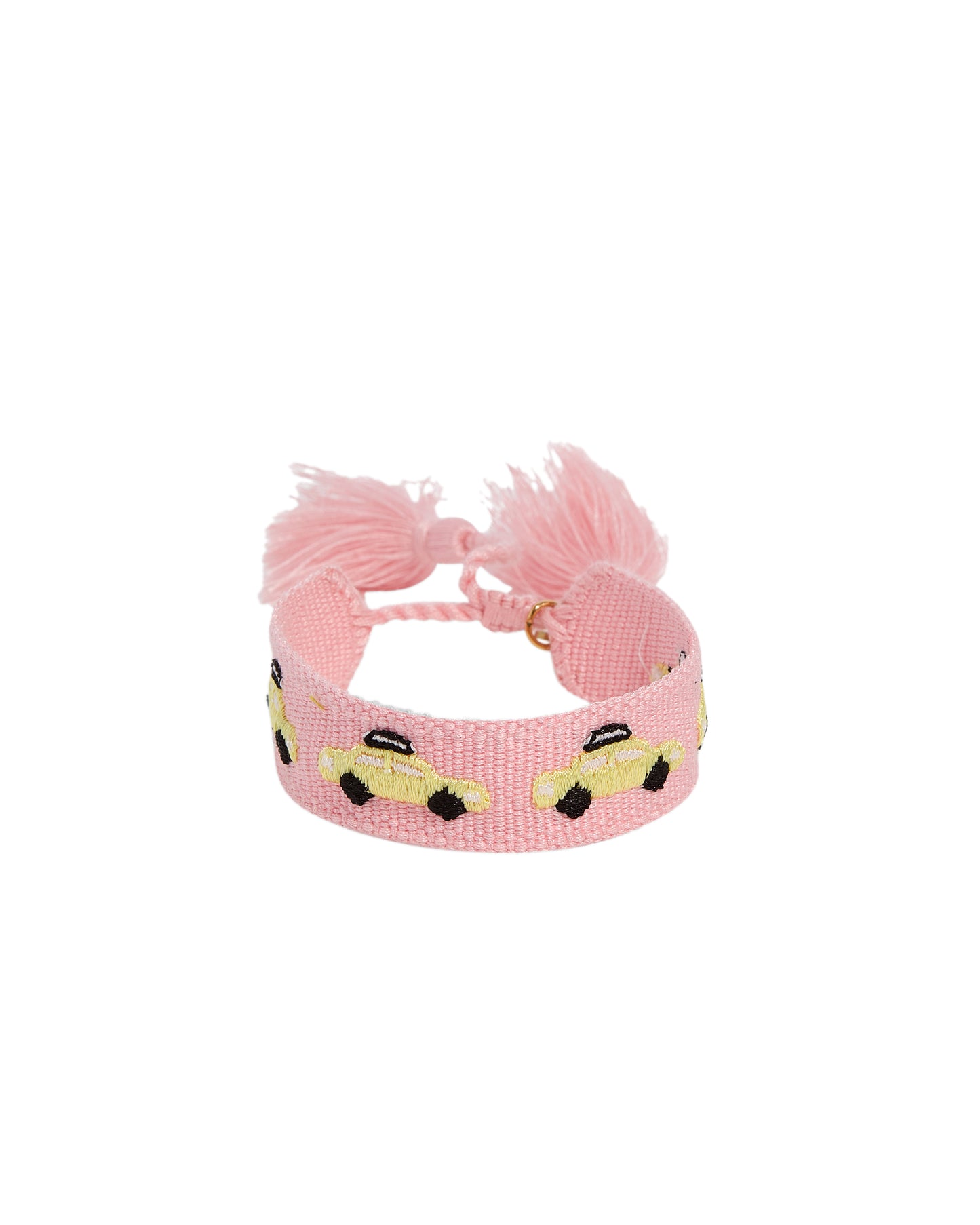 Taxi cab tassel bracelet