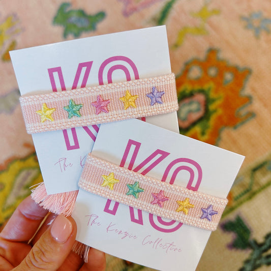 Pastel stars tassel bracelet ( kid size)