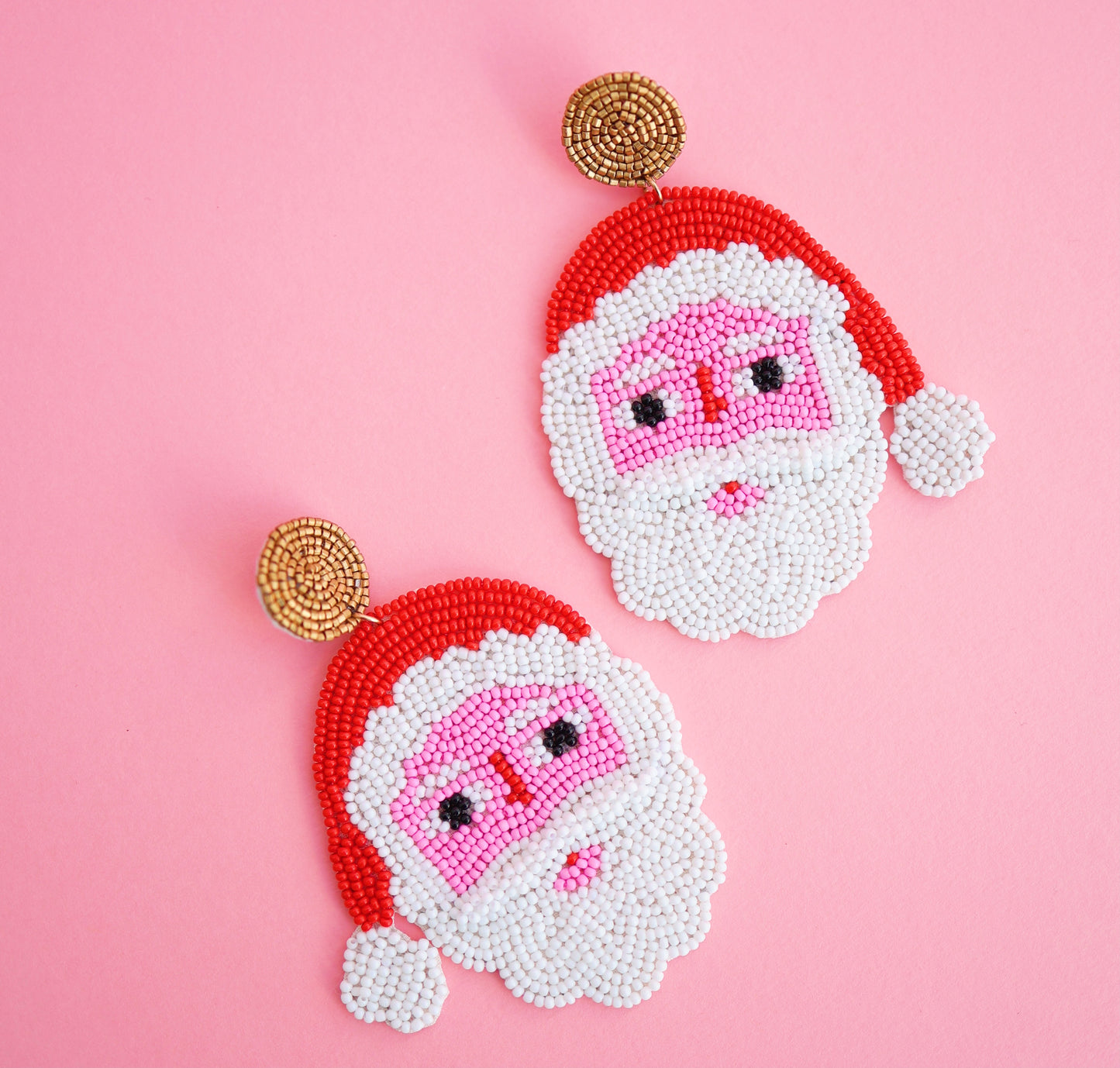 Pink Santa Earrings