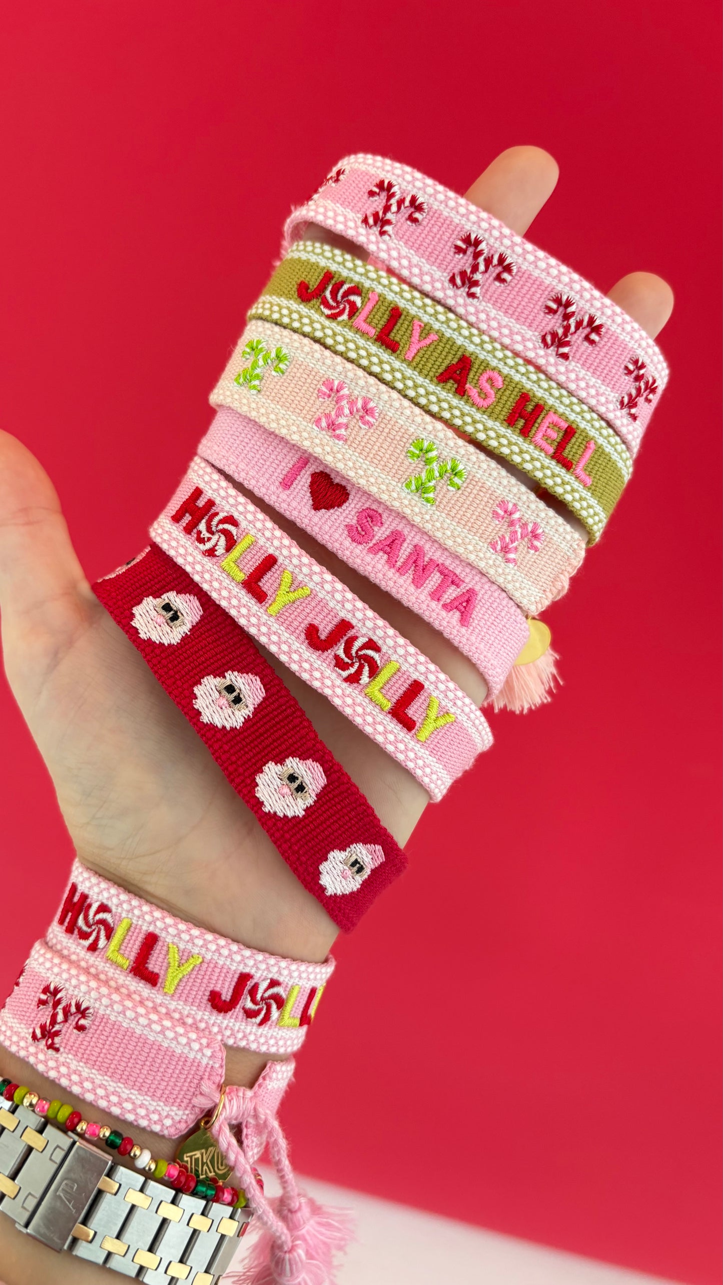 Candy Cane Lane tassel bracelet MINI SIZE