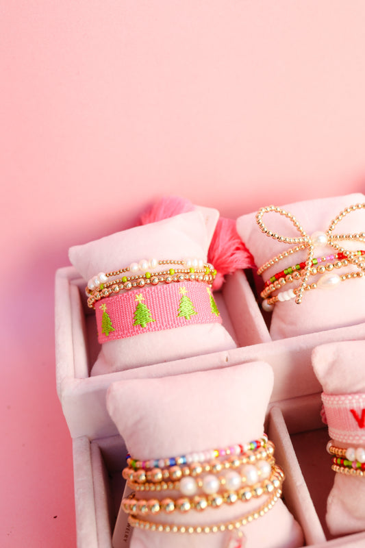 Christmas tree tassel bracelet