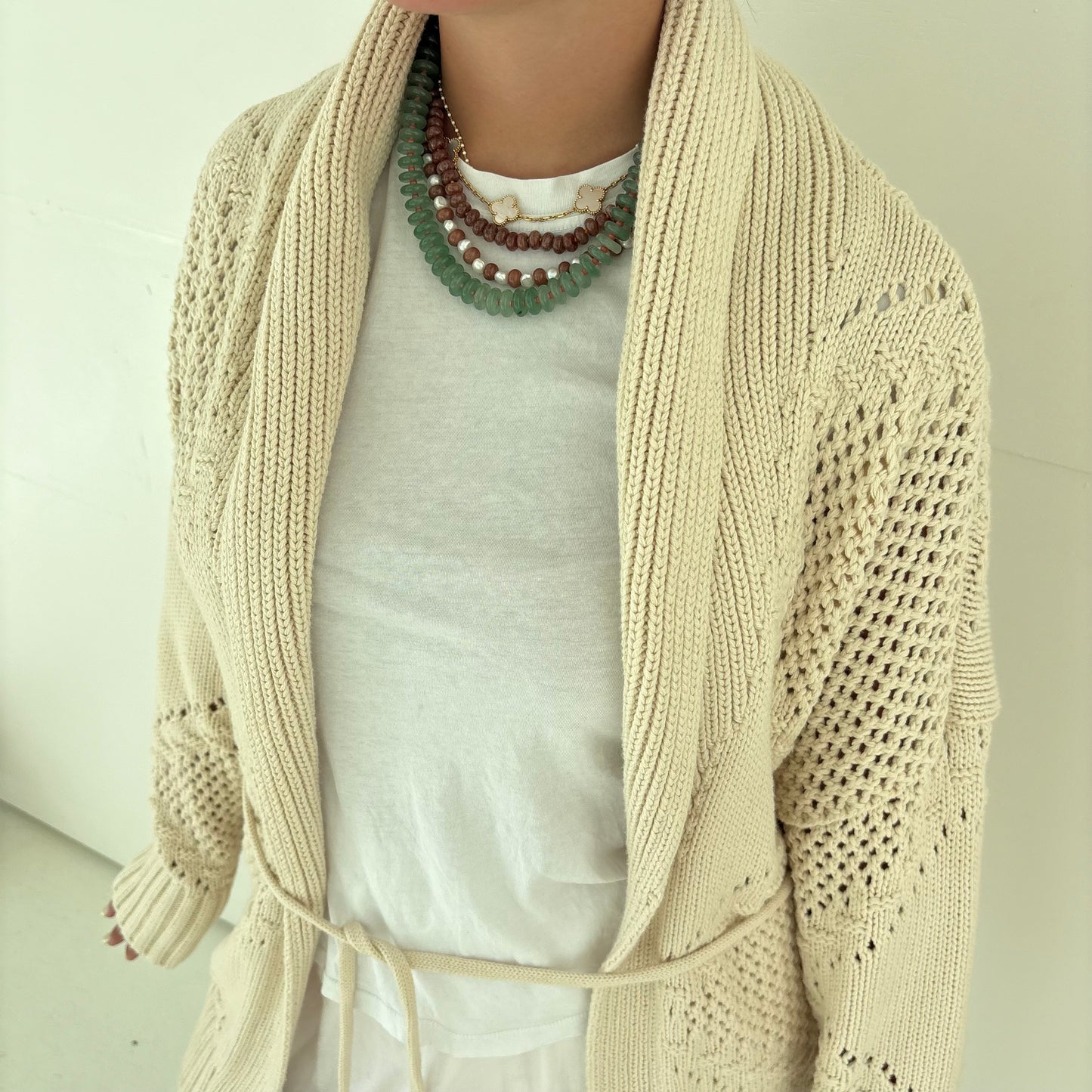 Sophia green glass stone necklace