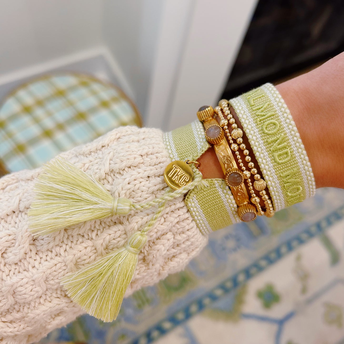 Almond mom tassel bracelet