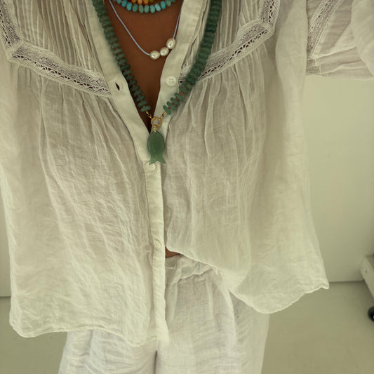 Catch of the day long necklace green fish