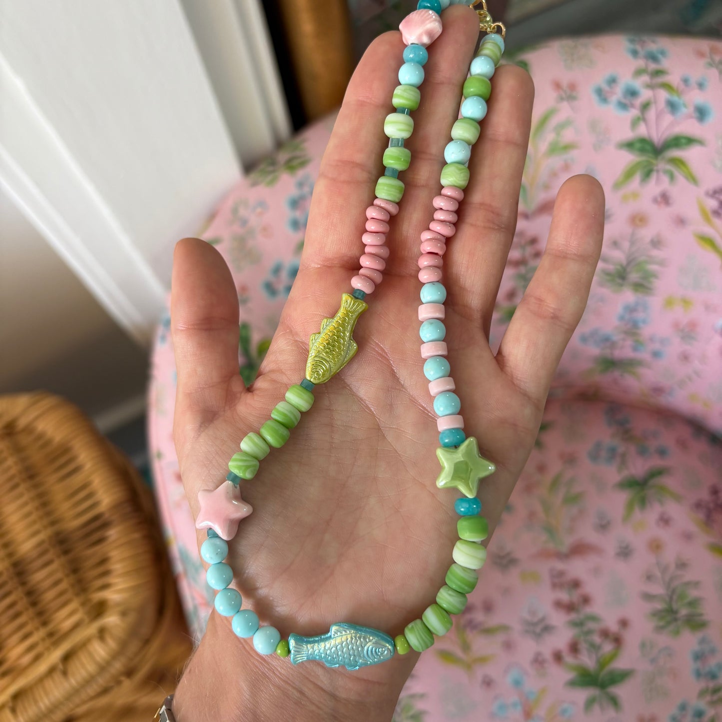 Cotton candy whimsy fish necklace sold out 4x this is a preorder SHIPS JULY 10