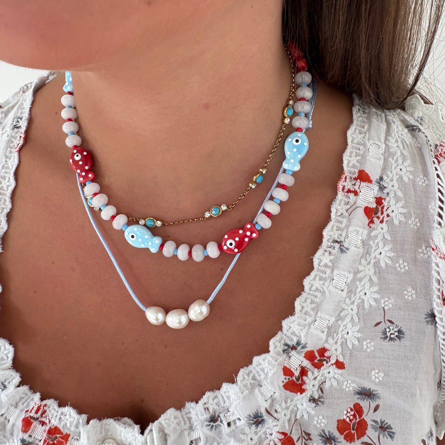 Ophelia turquoise dainty diamond necklace