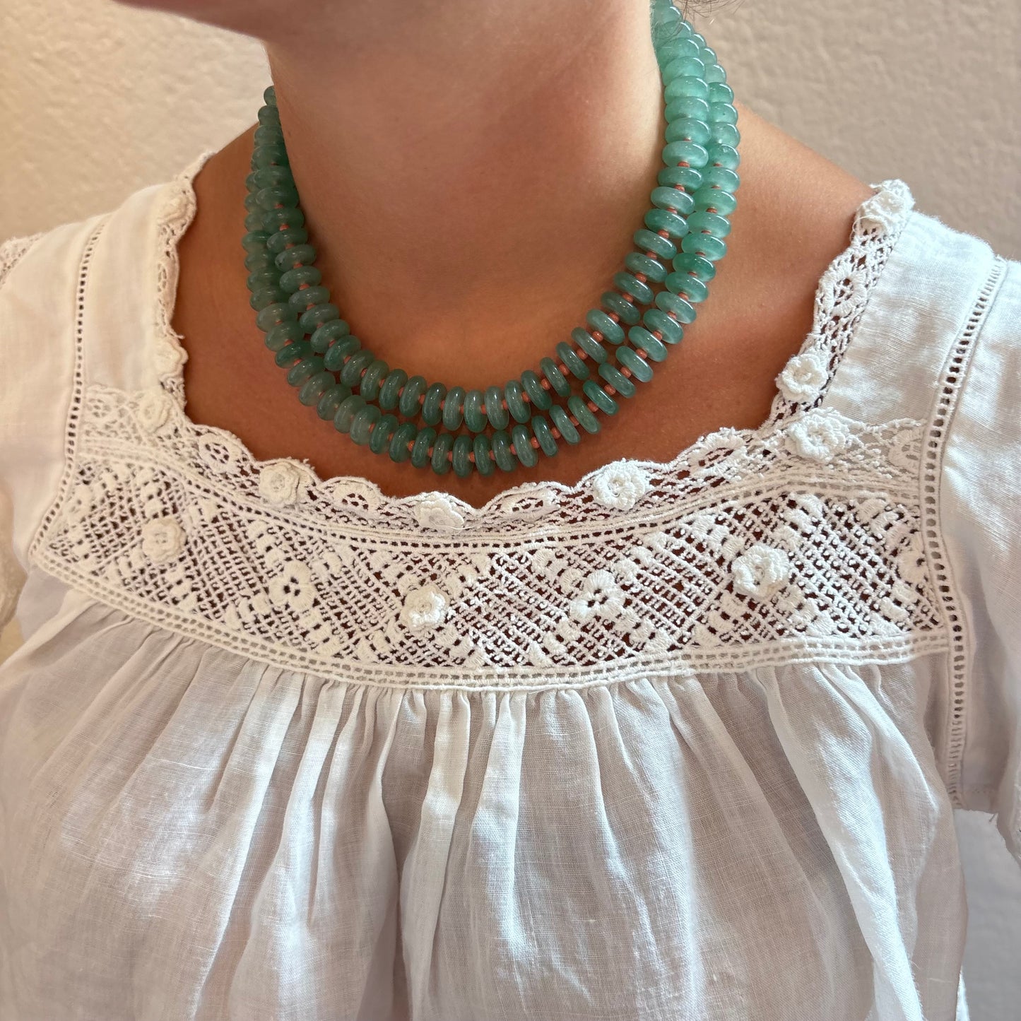 Sophia green stone necklace