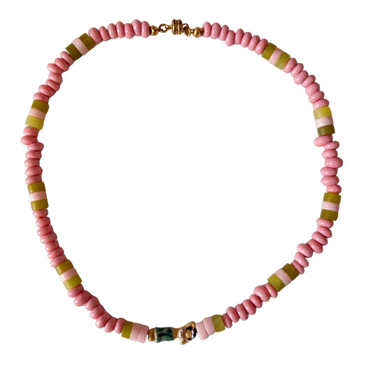 Posie pink hula girl necklace