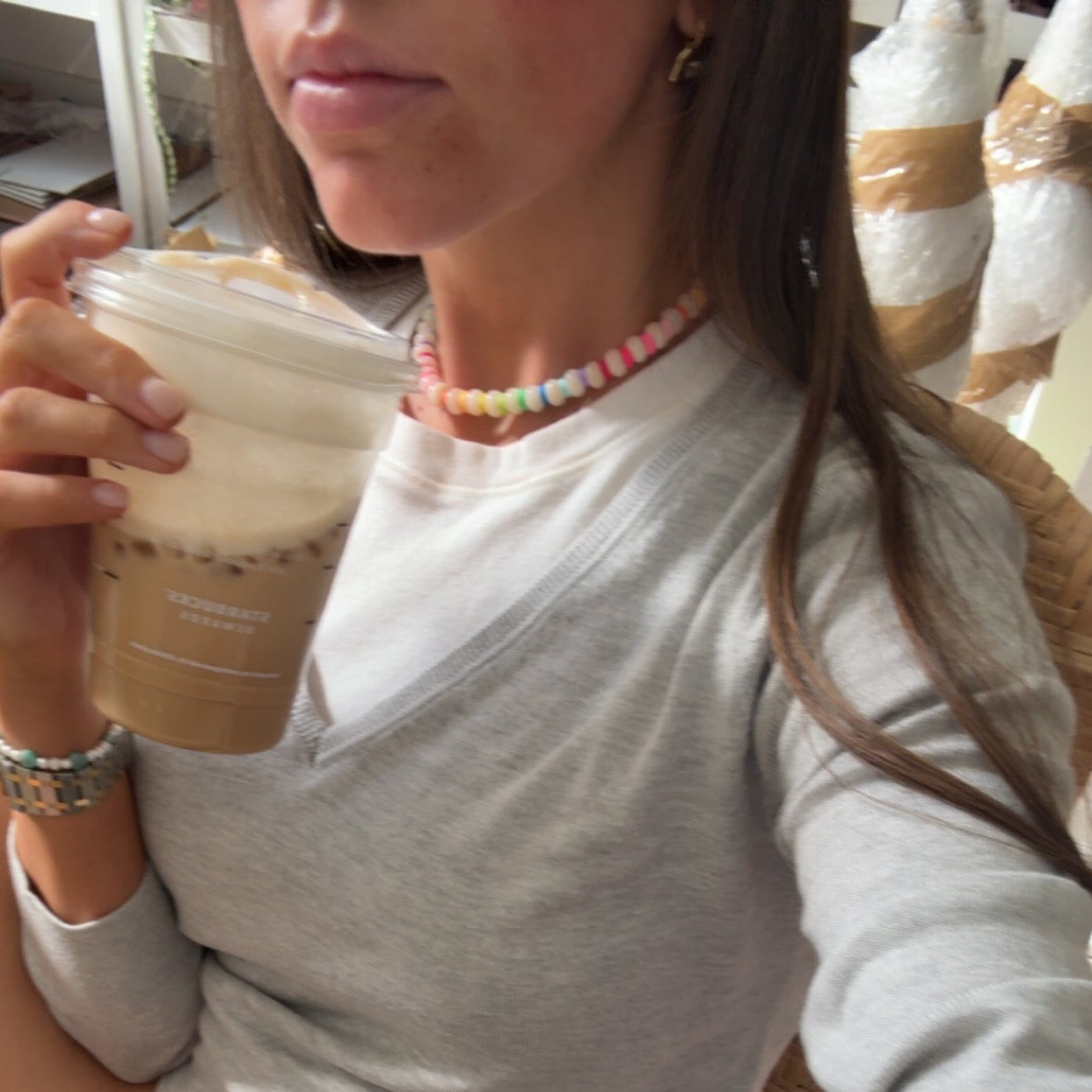 Color crush stone necklace