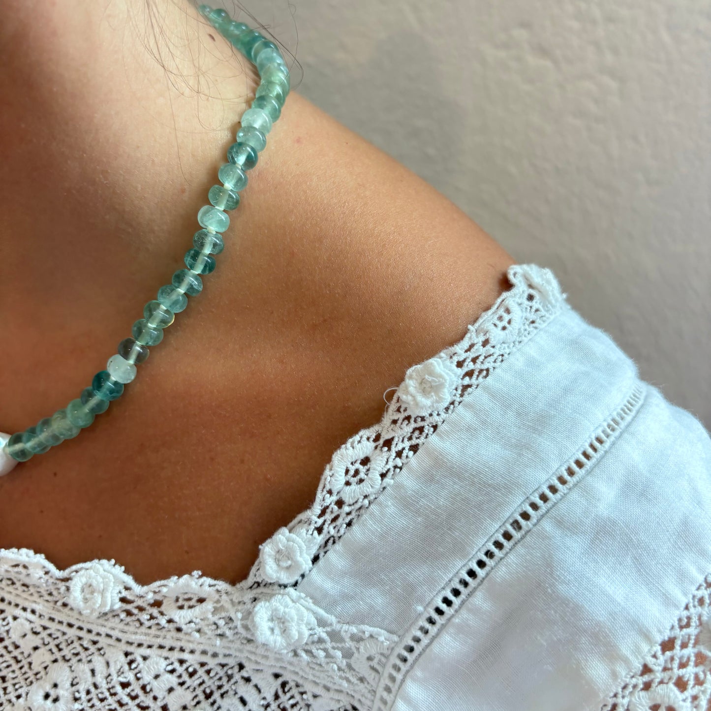 Eloise hand knotted genuine pearl necklace