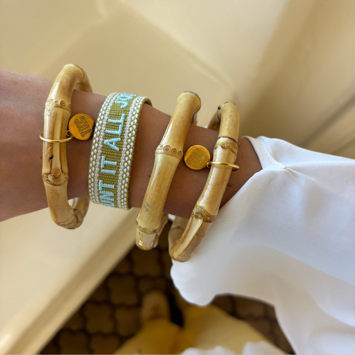 Signature bamboo bangle set of 3