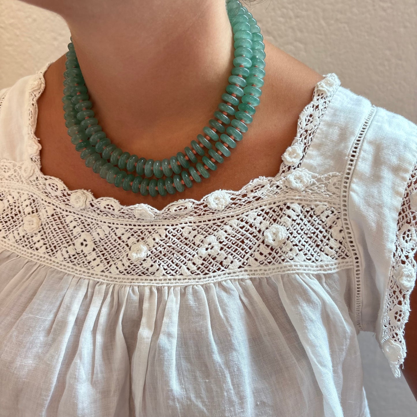 Sophia green stone necklace