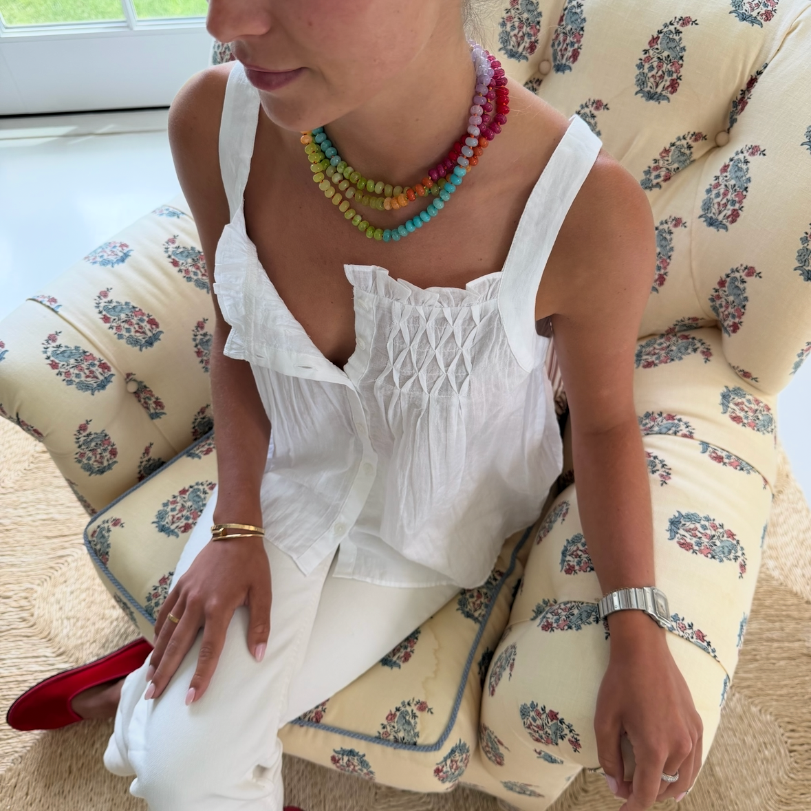 Confetti hand knotted necklace rainbow sold out - this is a preorder ships Aug 1