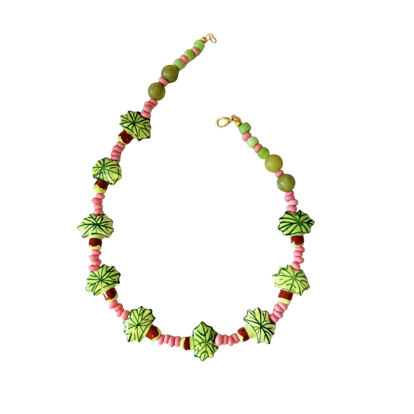 Poppy palm tree necklace