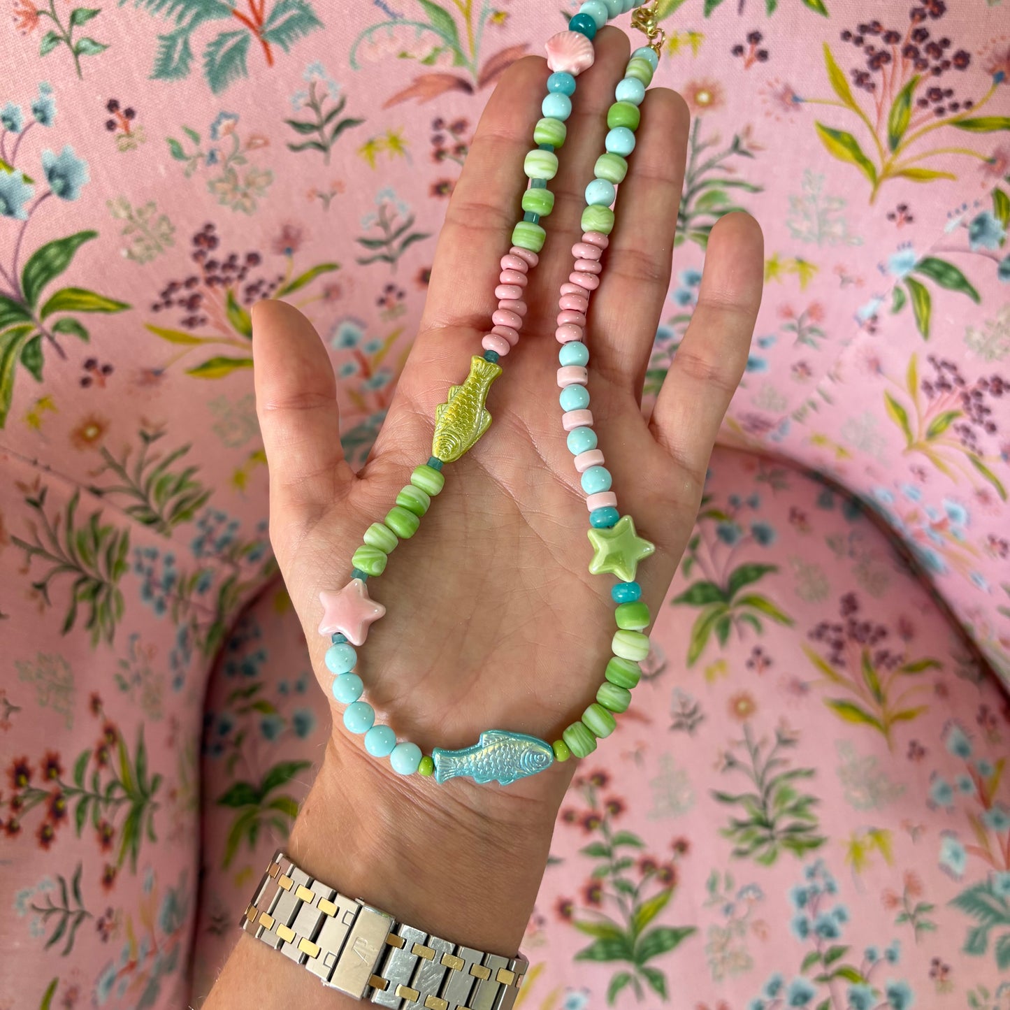 Cotton candy whimsy fish necklace sold out 4x this is a preorder SHIPS JULY 10