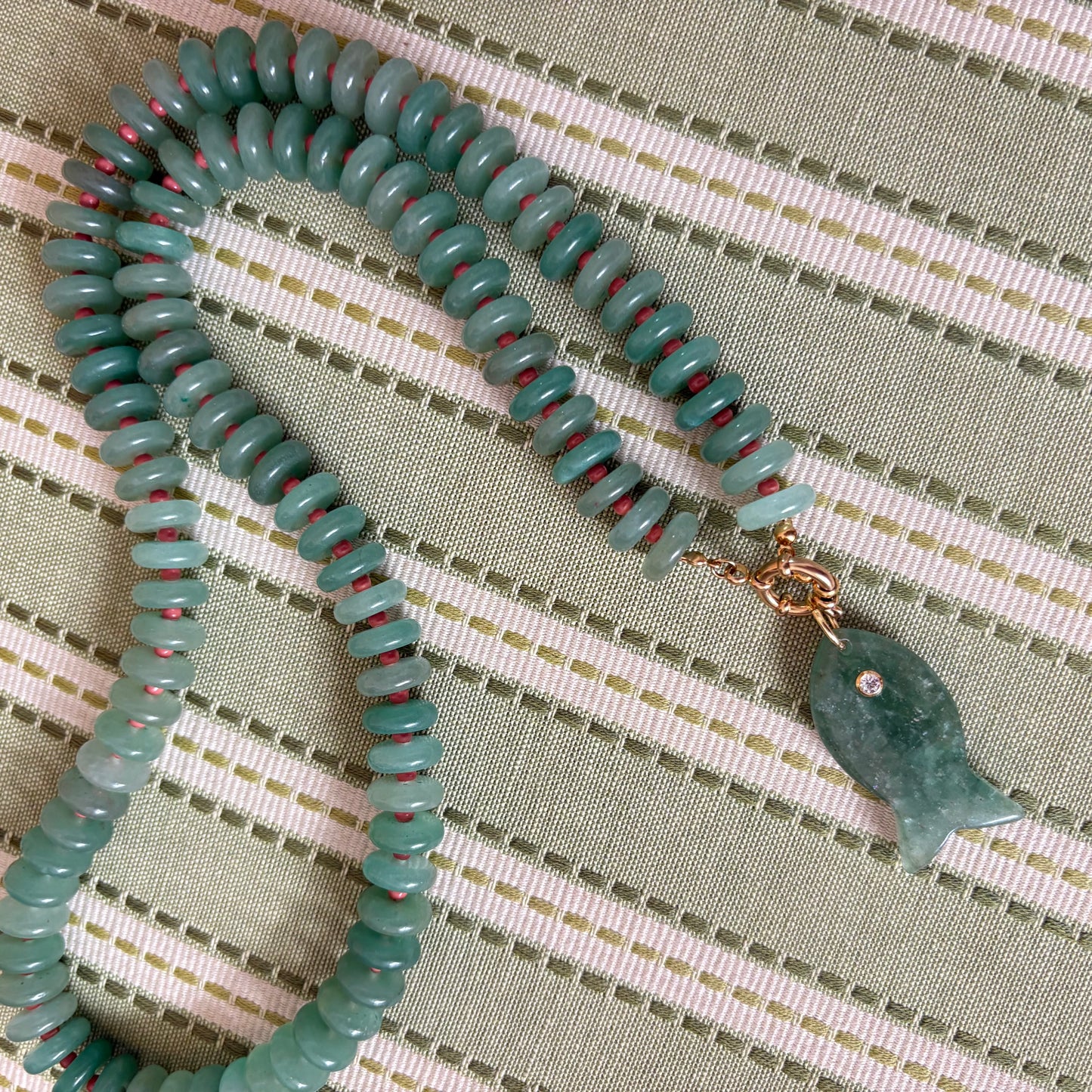 Catch of the day long necklace green fish sold out this is a preorder ships JUNE 15