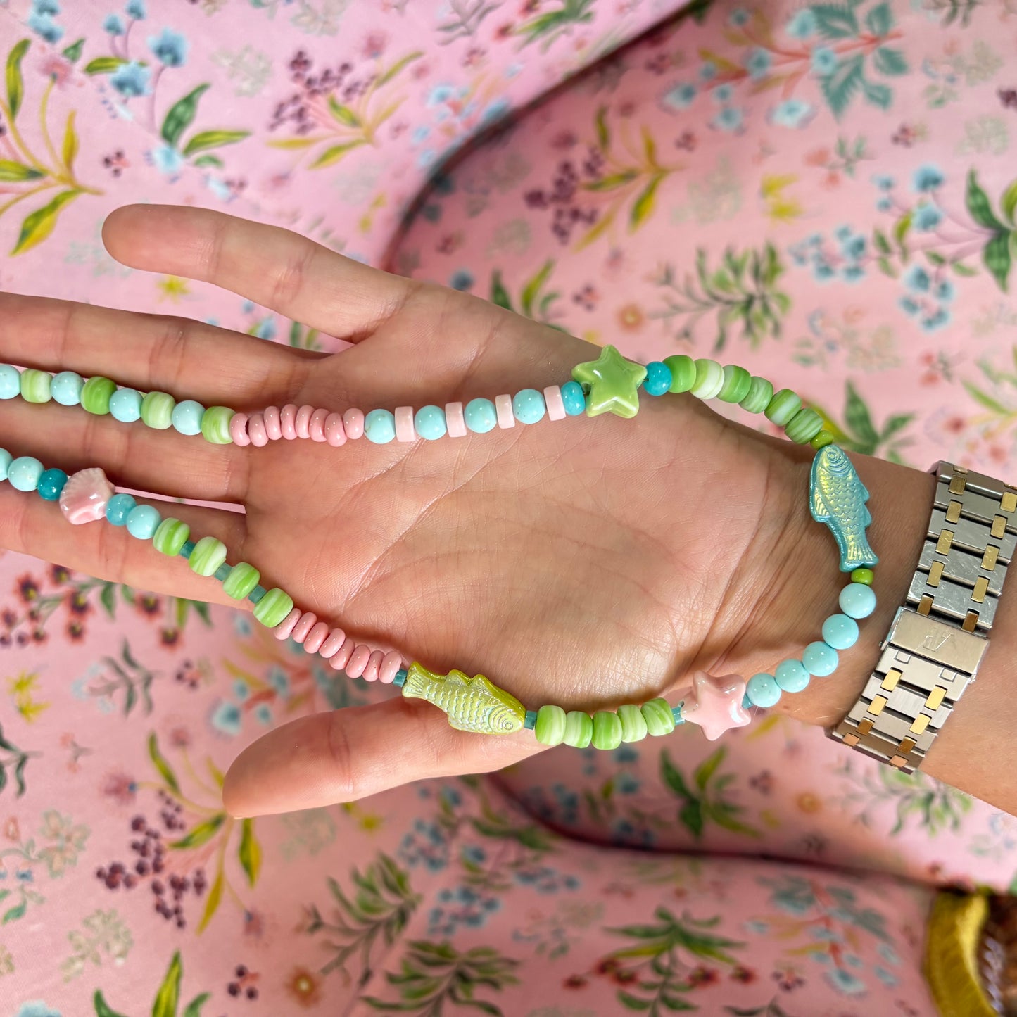 Cotton candy whimsy fish necklace sold out 4x this is a preorder SHIPS JULY 10